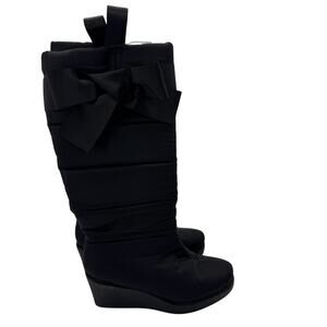 Kate Spade Black puffer wedge boots